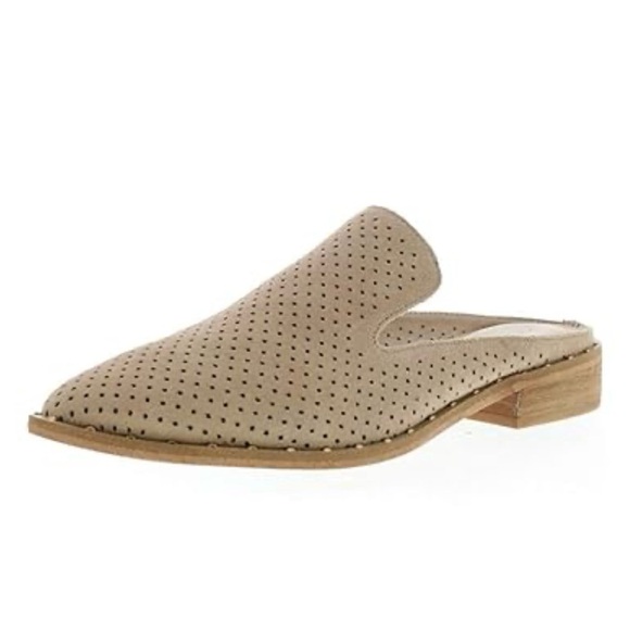 Very Volatile Tan Mules with Perforated Design - Picture 1 of 6
